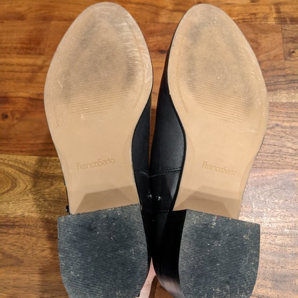 Franco Sarto Black Leather Studded Booties Size 7.5 Women's - Picture 2 of 5